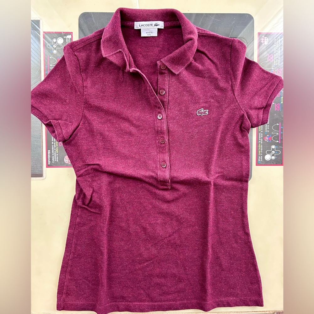 🐊Lacoste Burgundy Classic Polo - VGC - XS / 32